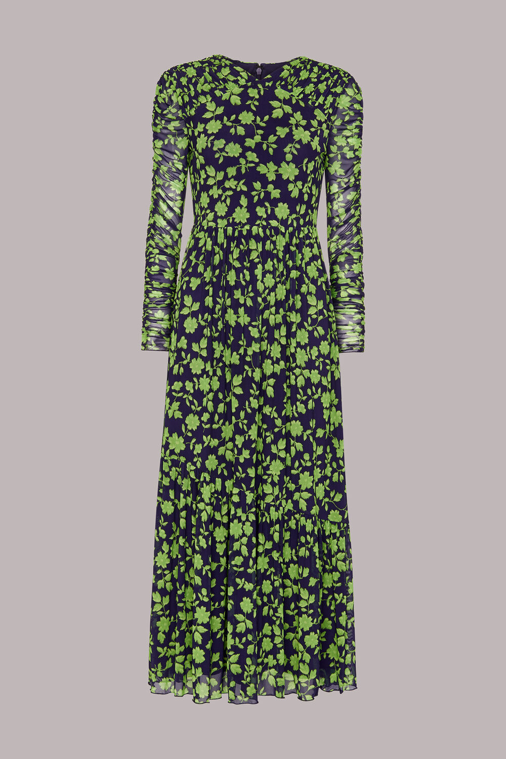 Linear Floral Mesh Dress